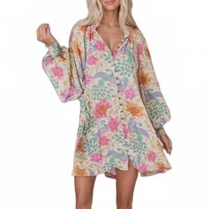 NEW AAPPARELLA boho peacock dress in multi